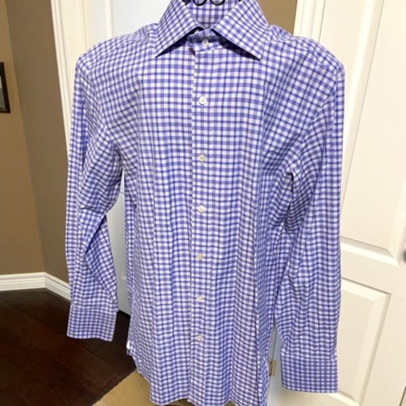 Tom Ford Blue Check Dress Shirt in Sz 43 EUC - Picture 1 of 11